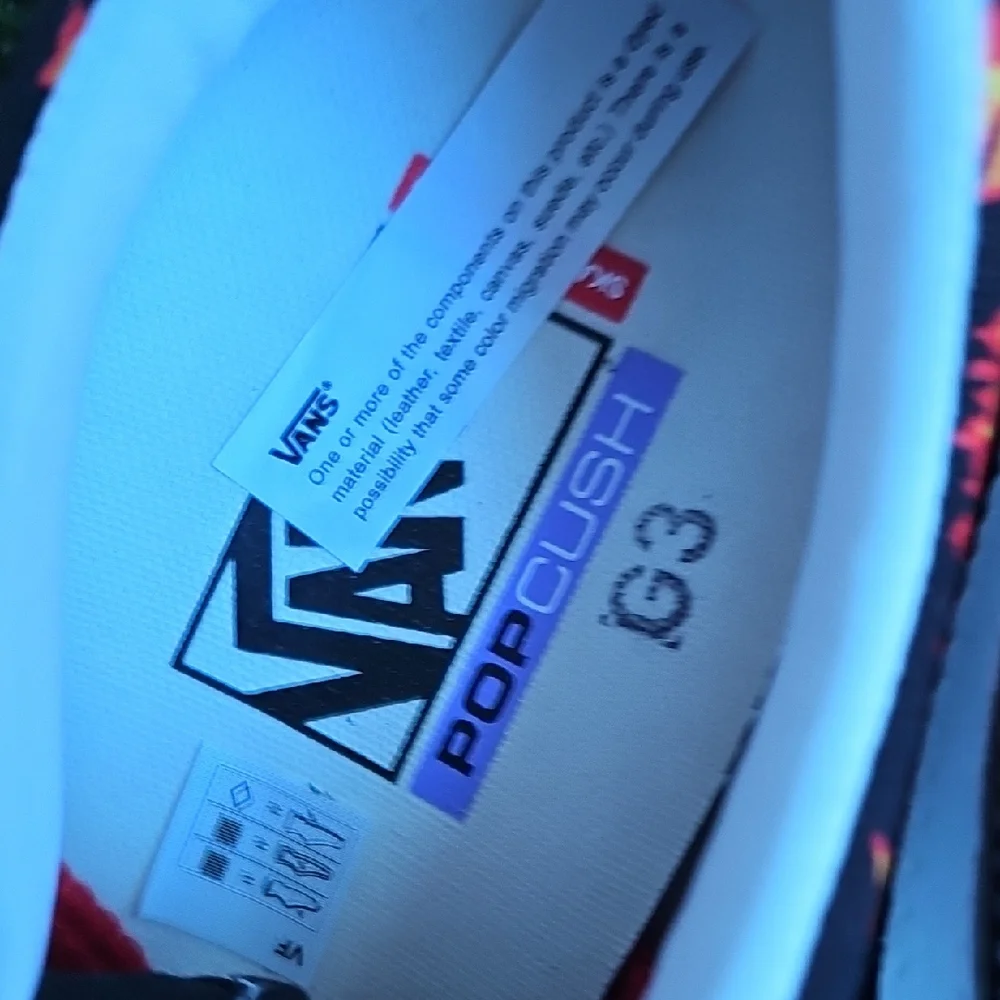 Vans Black and Orange Sneakers Low-Top Style - Picture 5 of 6